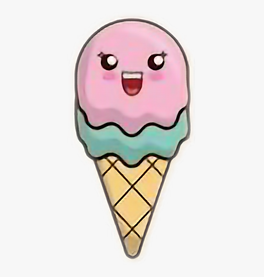 #cute #cutefood #lolly #icelolly #lollypop #popsicle - Cartoon Ice Cream With Face, Transparent Clipart