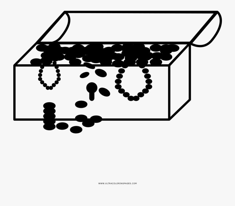 Treasure Chest Coloring Page - Cube In Cabinet Oblique, Transparent Clipart