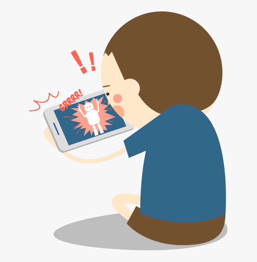 Playing Games Png - Playing Games On Phone Cartoon, Transparent Clipart