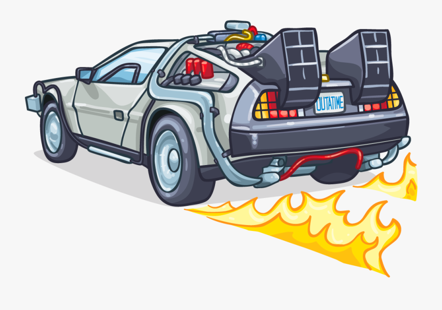 Delorean Car Sticker Spots T-shirt Decal Motor Clipart - Back To The Future Car Png, Transparent Clipart