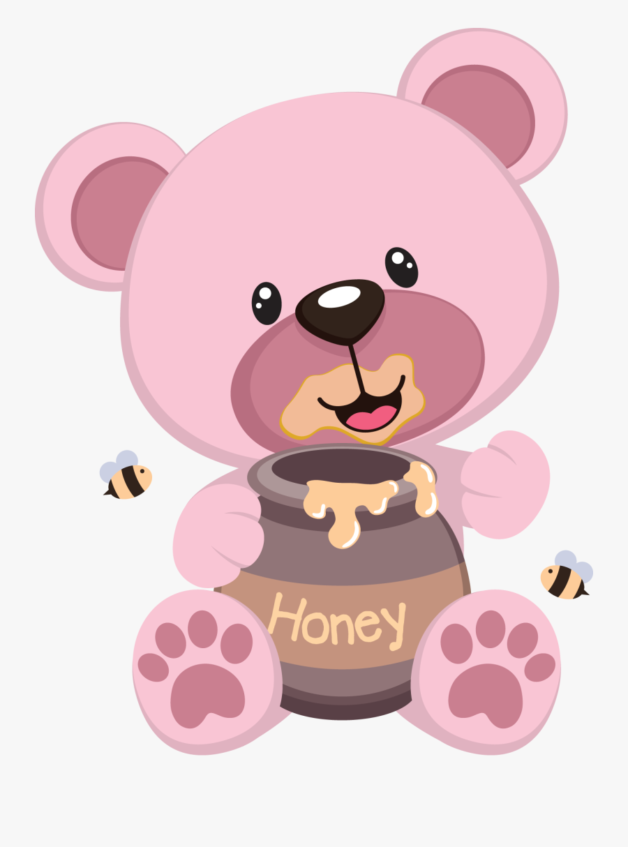 Transparent Cute Border Clipart - Pink Teddy Bear Clipart, Transparent Clipart