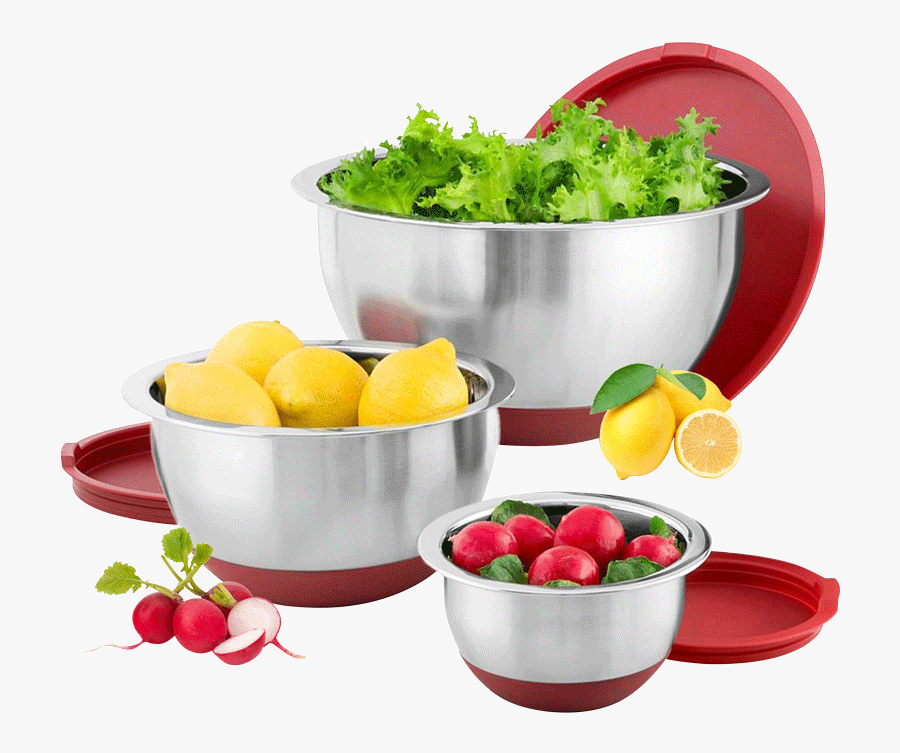 Belwares 3-piece Stainless Steel Mixing Bowls - Mixiing Bowl, Transparent Clipart