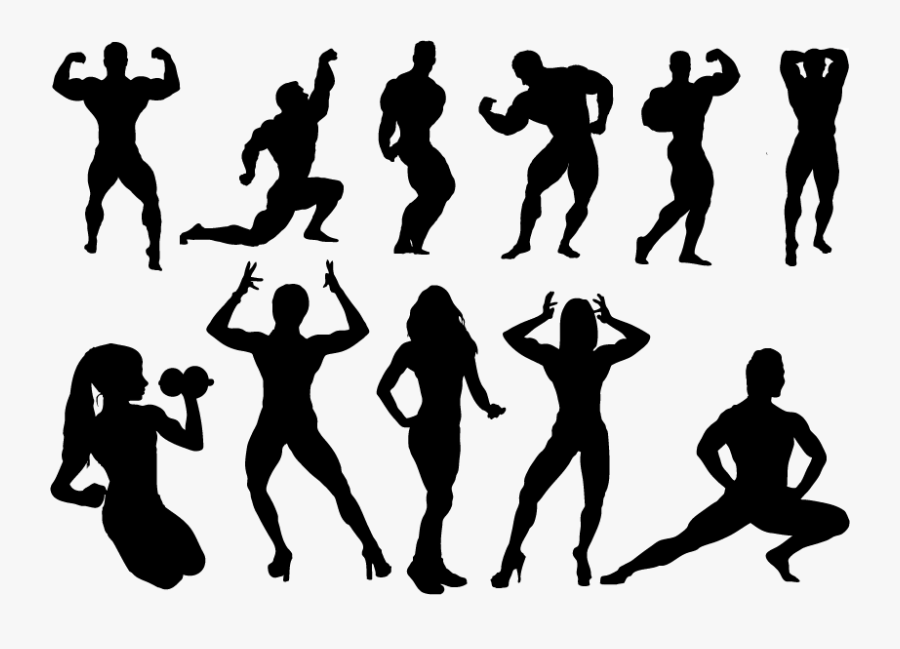 Bodybuilding Silhouette Physical Fitness Clip Art - Vector Gym, Transparent Clipart