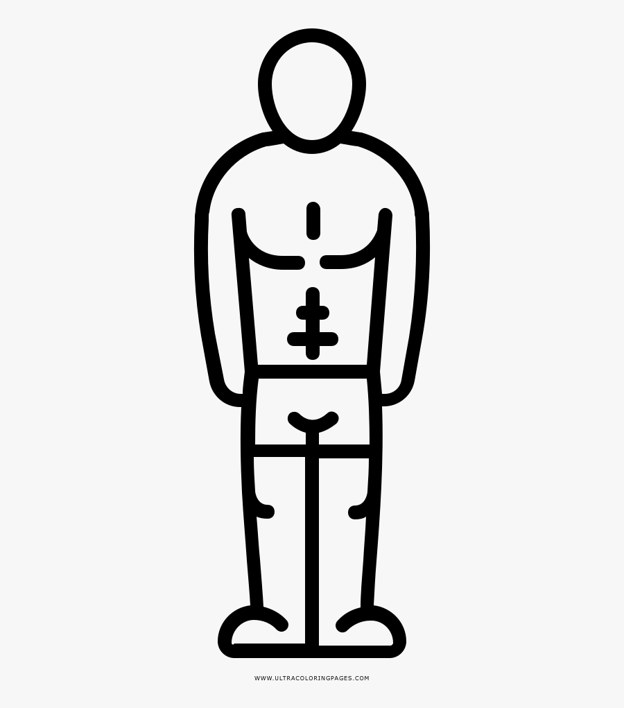 Bodybuilder Coloring Page - Human Camera Icon, Transparent Clipart