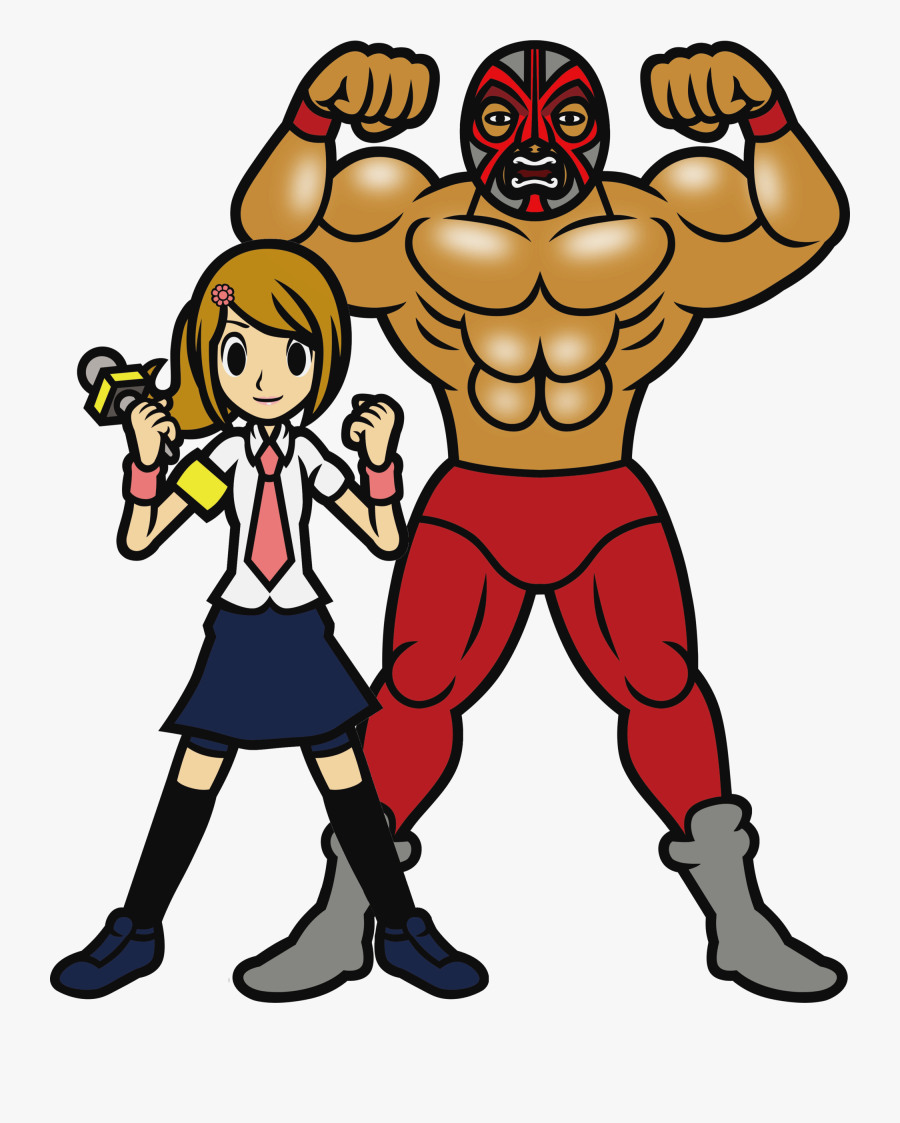 Reporter And Wrestler - Rhythm Heaven Art Style, Transparent Clipart