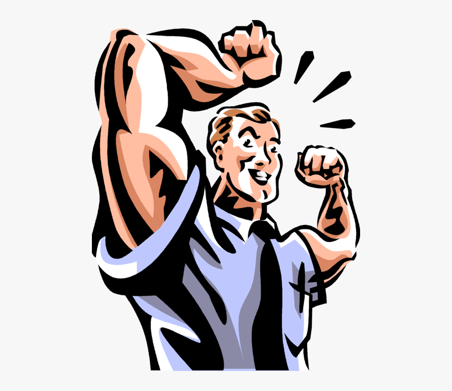 Vector Illustration Of Businessman Strongman Bodybuilder - Png Clipart Starker Mann, Transparent Clipart