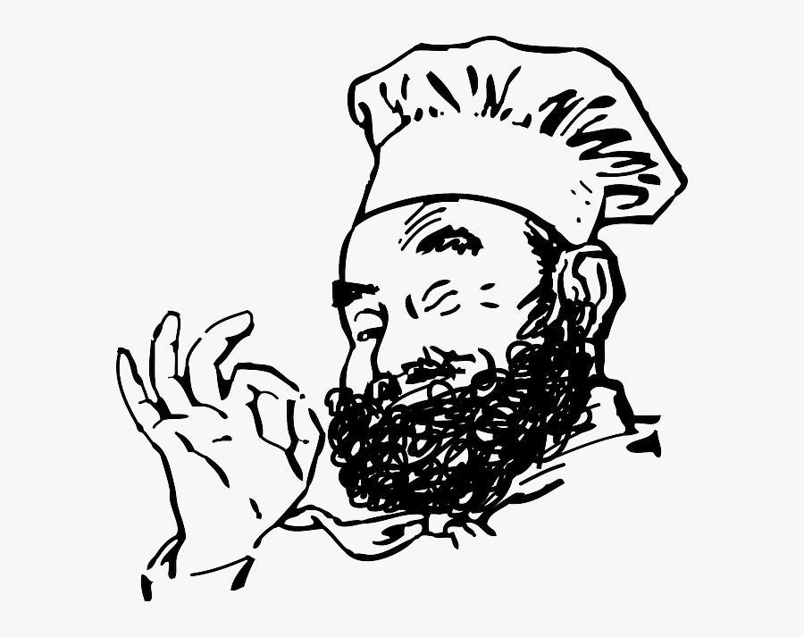 Chef, Smile, Beard, Hat, Parfait, Winking - Chef With A Beard, Transparent Clipart