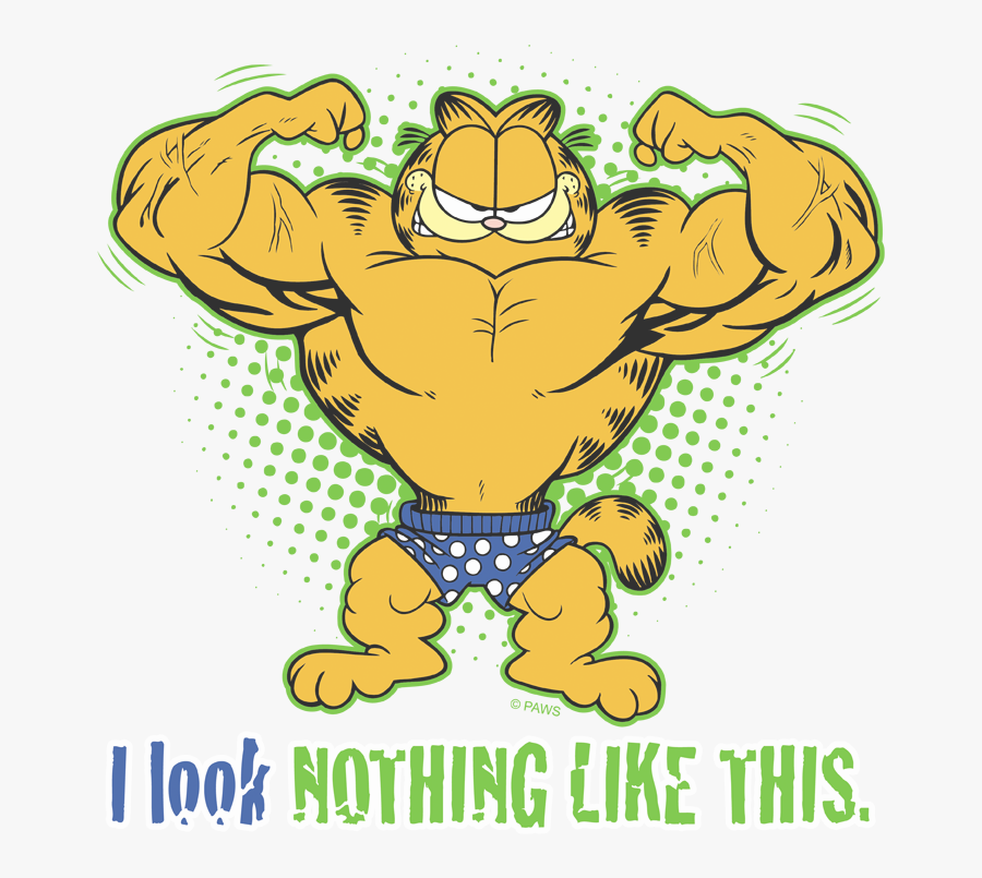 Muscle Garfield, Transparent Clipart