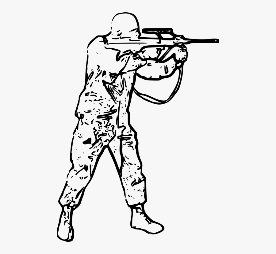 Standing,line Art,fictional Character - Soldier Clipart Black And White, Transparent Clipart