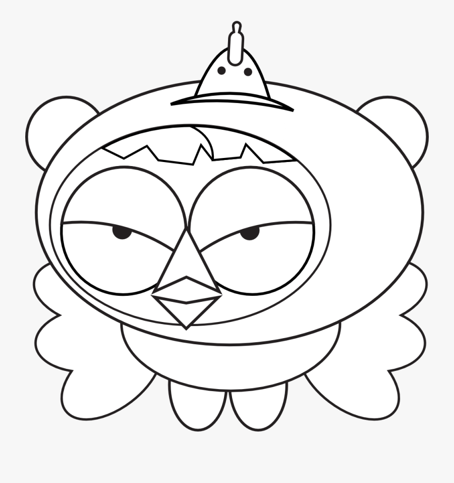 Studiofibonacci Superhero Chicken Black White Line - Coloring Book, Transparent Clipart
