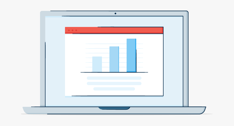 Computer With Graph Showing The Yelp Webinar Program, Transparent Clipart