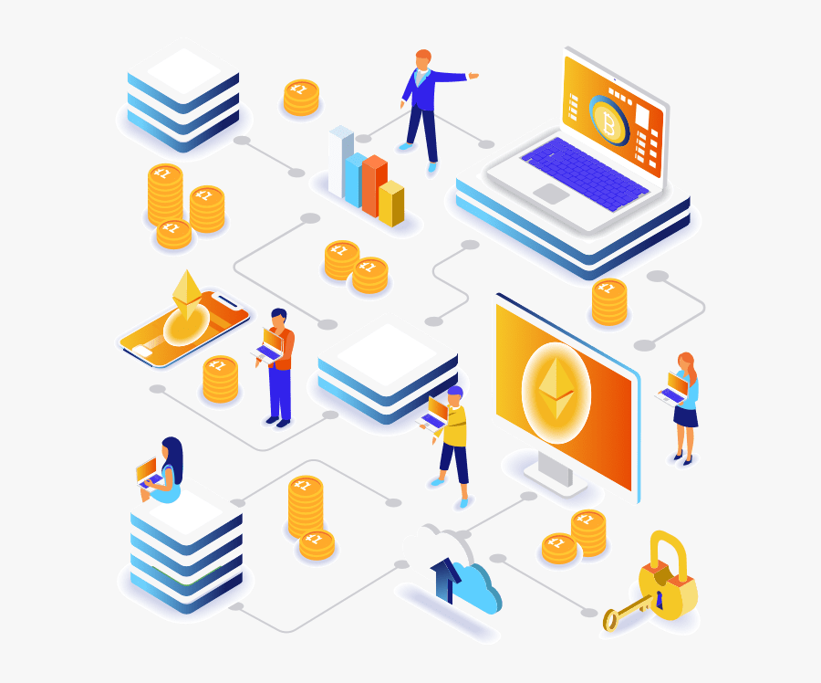 Cryptocurrency Isometric, Transparent Clipart