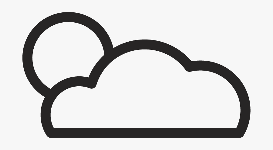 Black Outline Cloud Sun Icon - Black Circle, Transparent Clipart