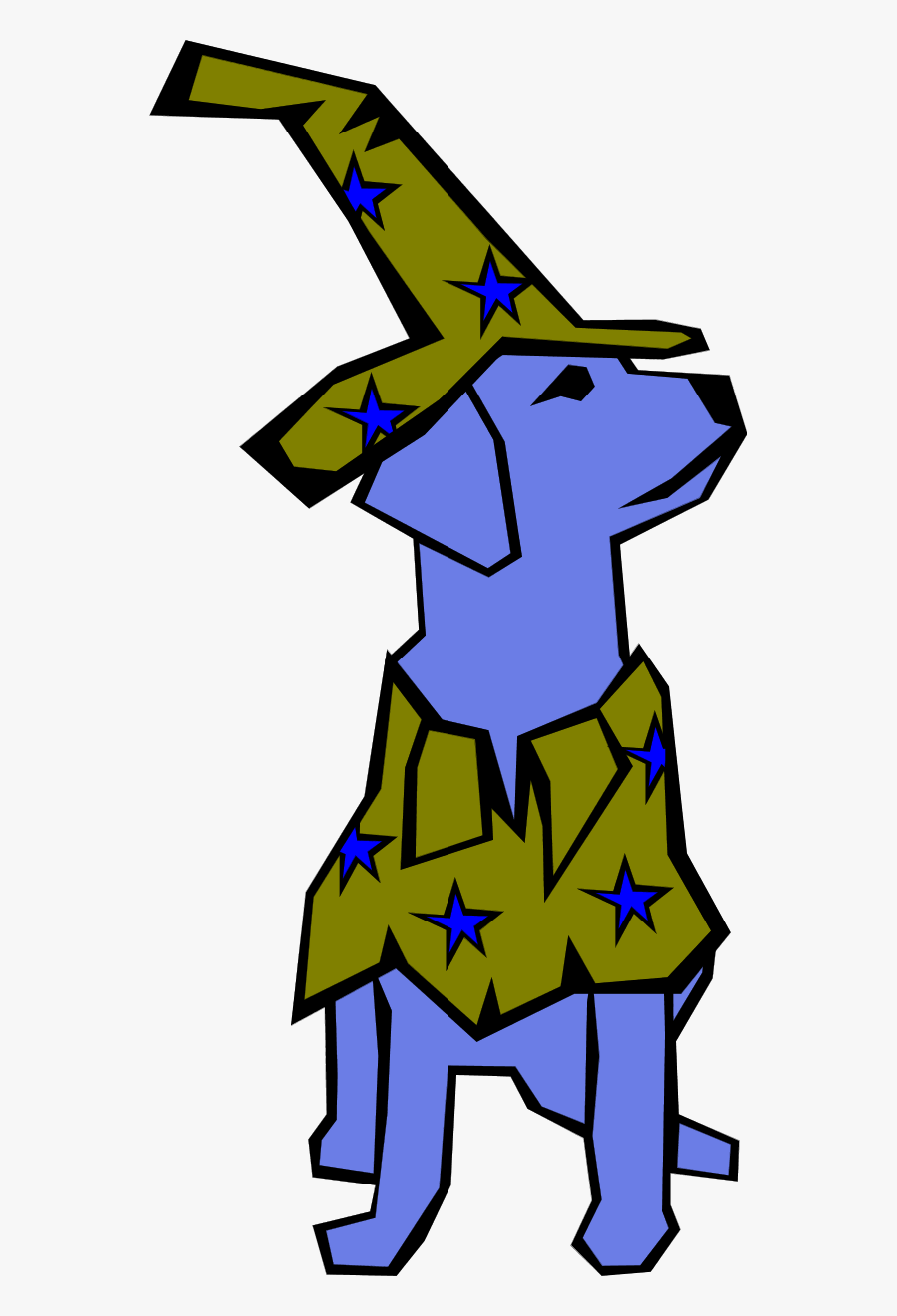 Dog Sitting Wearing Tall Hat - Halloween Dog Clip Art, Transparent Clipart