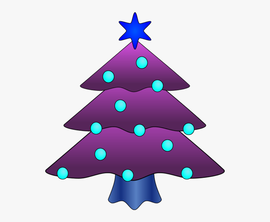 Purple Christmas Tree Clip Art - Black And White Christmas Tree Vector, Transparent Clipart