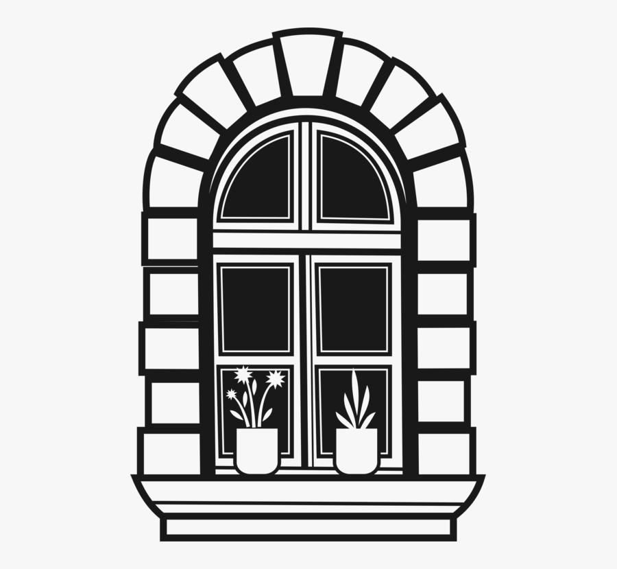 Symmetry,area,monochrome Photography - Window Vector Black And White, Transparent Clipart
