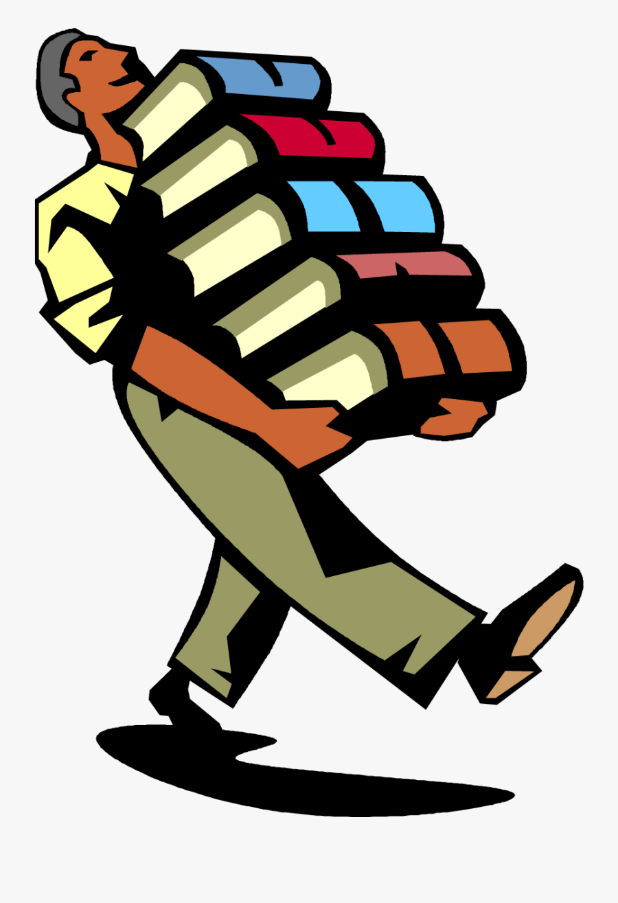 Man Carrying Books Clipart - Return Book Png, Transparent Clipart