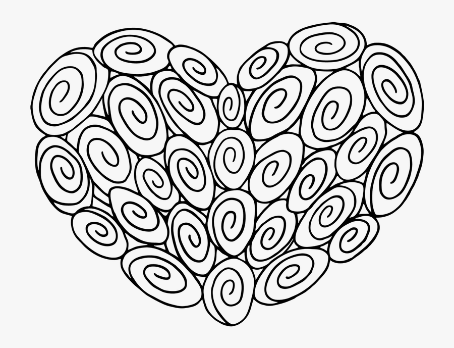 30 Swirl Heart, Transparent Clipart