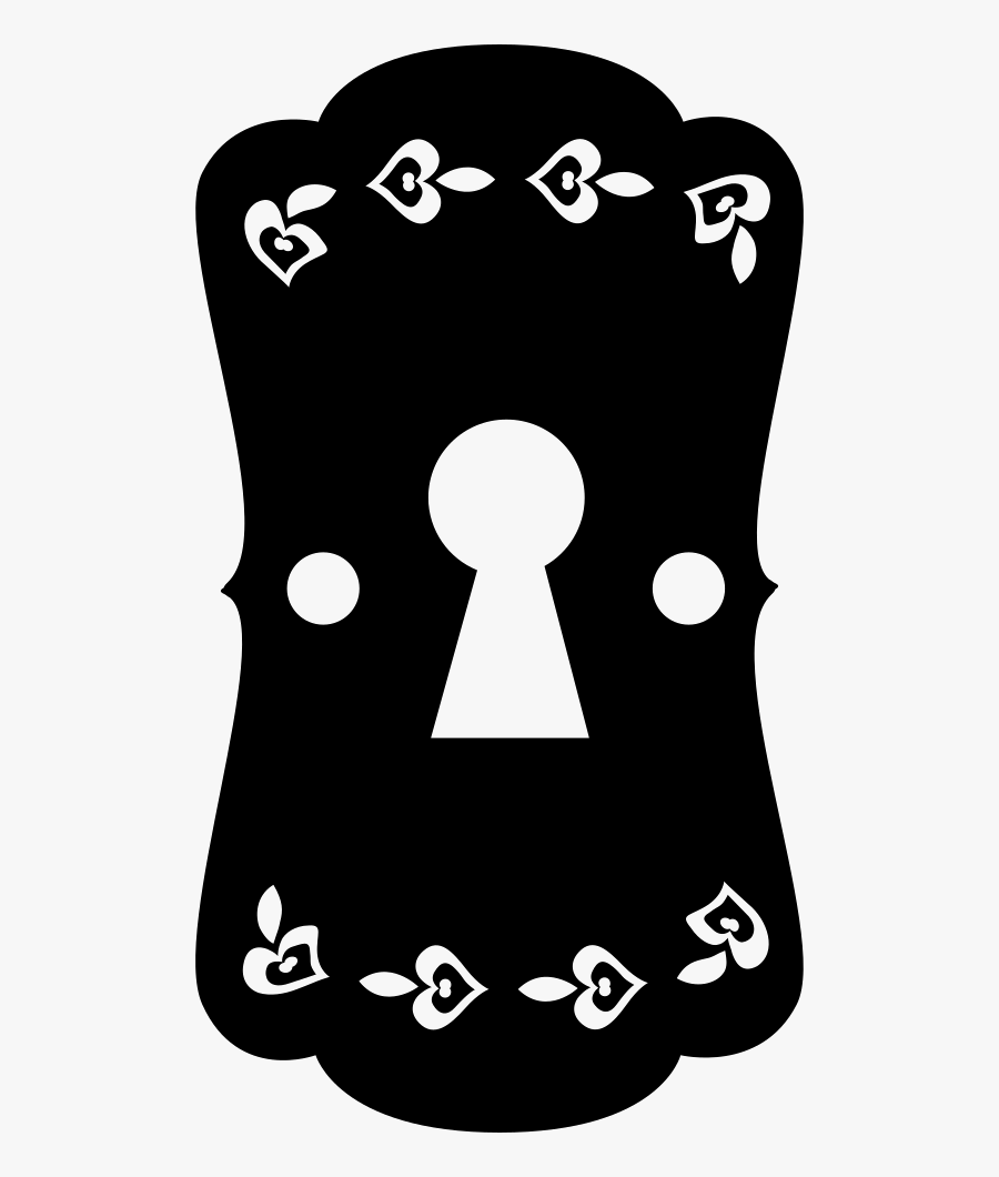 Keyhole With Small Hearts For A Girl Room Door - Desenho De Uma Fechadura, Transparent Clipart