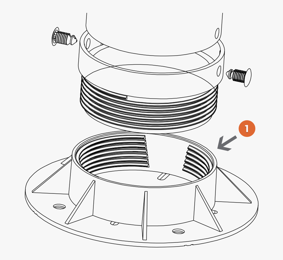 Altitudes Pedestal® Screw-jack Base - Line Art, Transparent Clipart