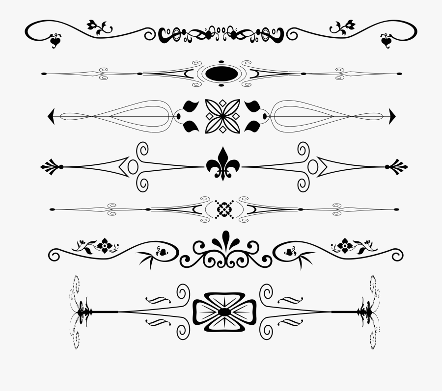 Line Clipart Divider - Decorative Text Dividers Png, Transparent Clipart