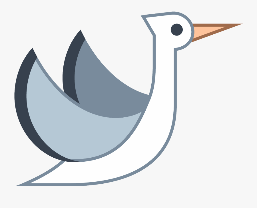 Flying Stork Icon - Cigueña Png, Transparent Clipart