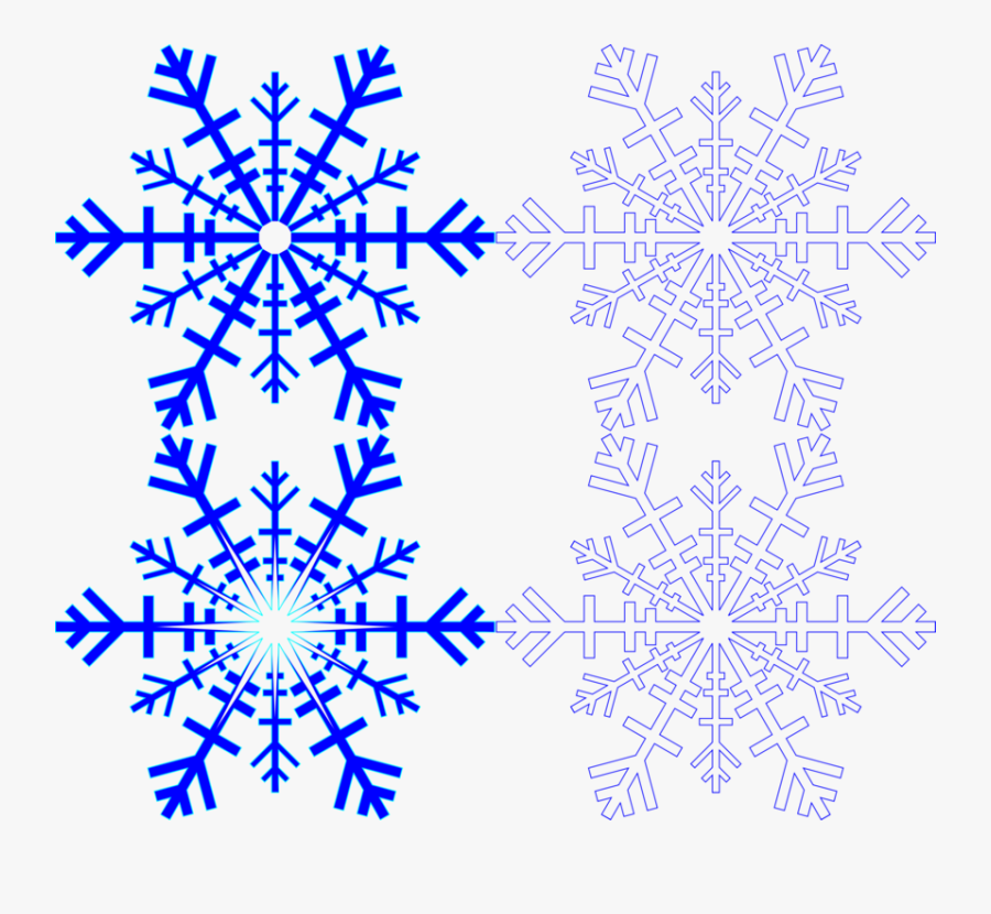 Blue,line Art,symmetry - Transparent Snowflake Png Clipart, Transparent Clipart