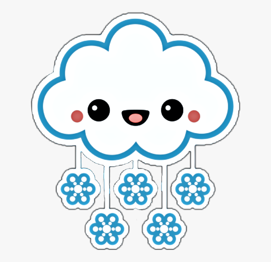 #cloud #cute #blue #snowflakes, Transparent Clipart