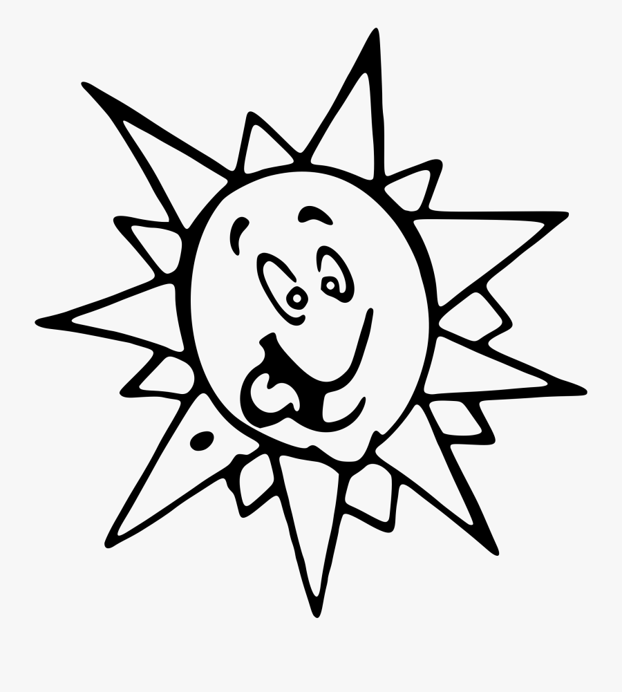 Sun Drawing With Face - Cartoon, Transparent Clipart