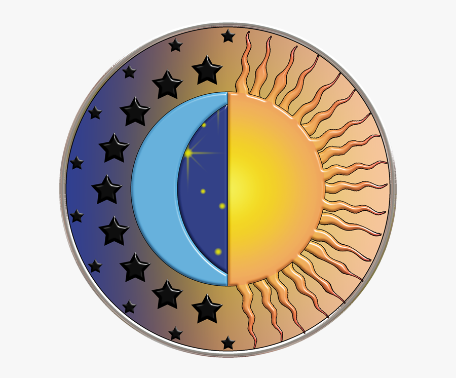 Sun And Moon - Clipart Clock Face Template, Transparent Clipart