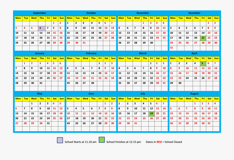 Clipart Royalty Free Download Transparent Calender - School Calendar 2018 Png, Transparent Clipart