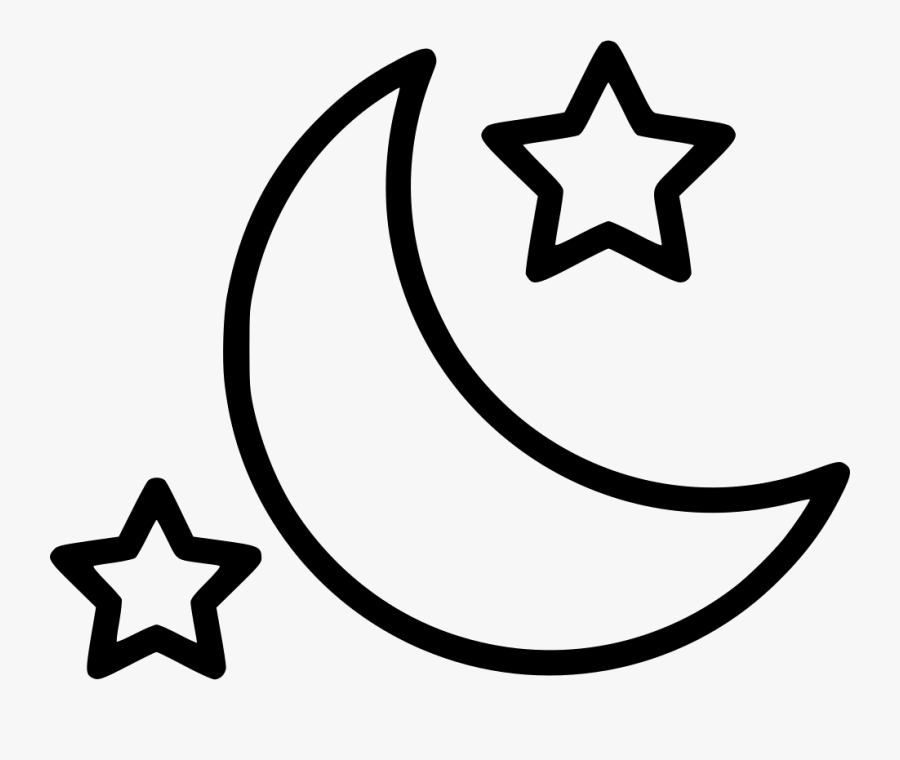 Night Moon Stars Comments Clipart , Png Download - Outline Of Muslim Religious Symbols, Transparent Clipart