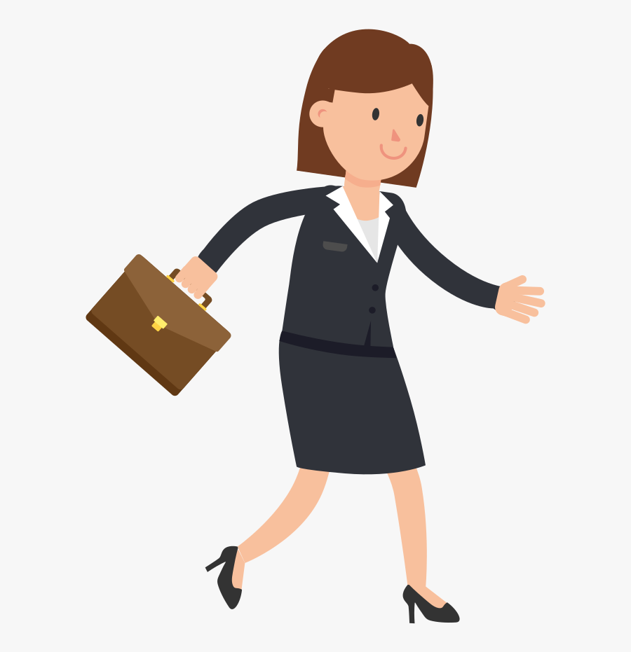 File Corporate Woman With - Woman Png Walking Cartoon, Transparent Clipart
