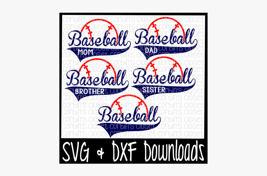 Free Baseball Mom * Dad * Sister * Brother Cutting - Poster, Transparent Clipart