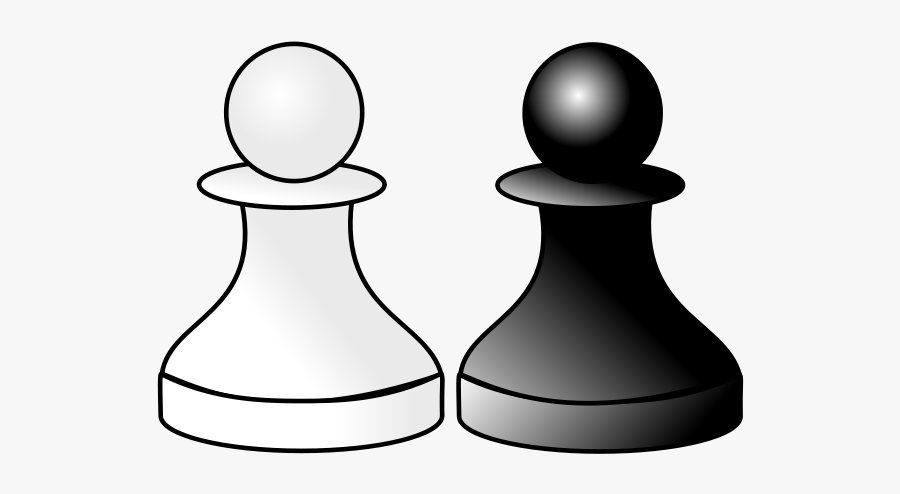 Black And White Pawns D R - Peon Ficha De Ajedrez, Transparent Clipart