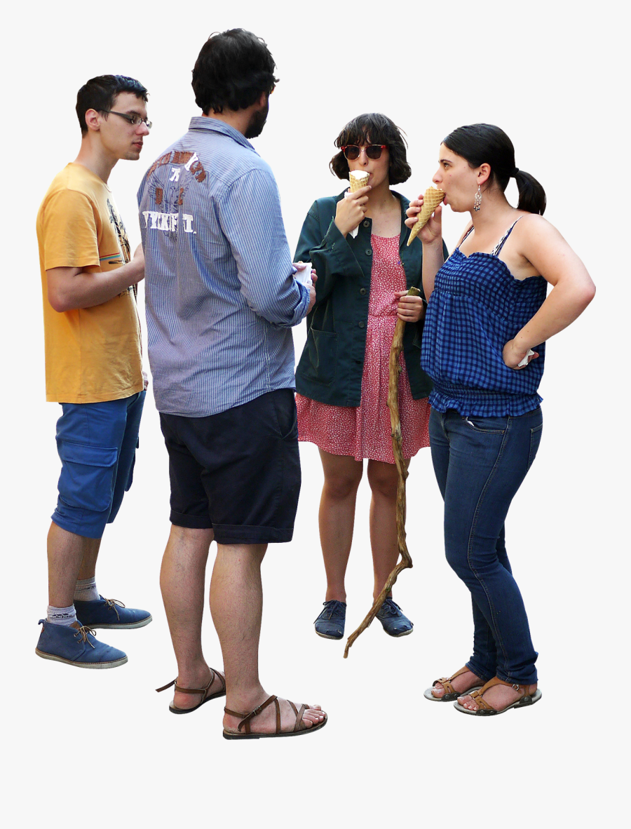 Transparent People Eating Together Clipart - People Ice Cream Png, Transparent Clipart