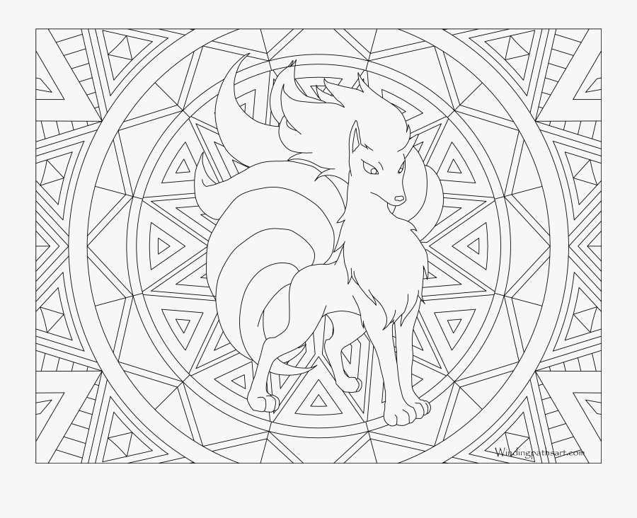 Ninetales Coloring Pages - Detailed Pokemon Coloring Pages, Transparent Clipart