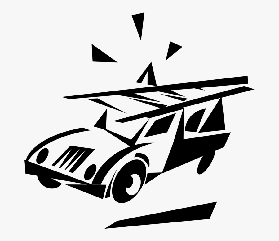 Vector Illustration Of Fire Truck Fire Engine With, Transparent Clipart