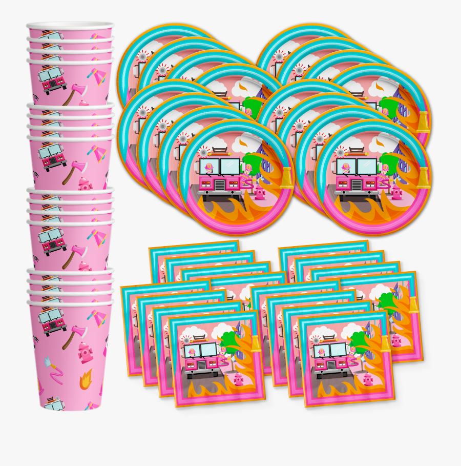 Fire Truck Girl Birthday Party Supplies - Nursing Party Supplies, Transparent Clipart