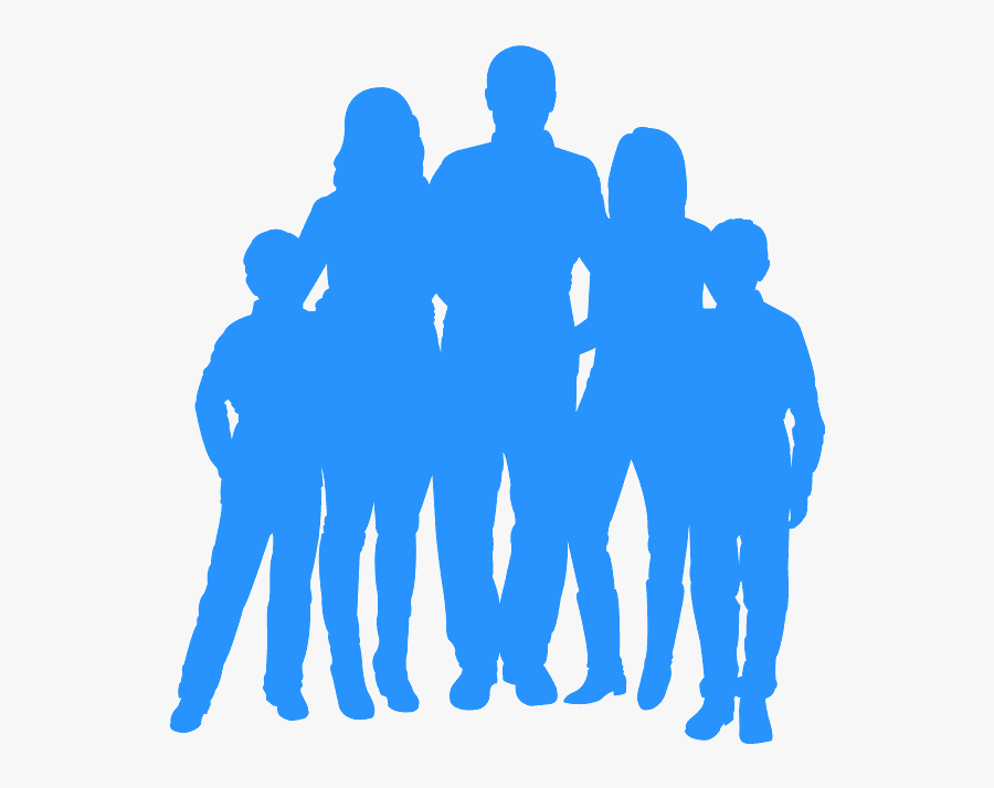 Family Of Five Silhouette, Transparent Clipart