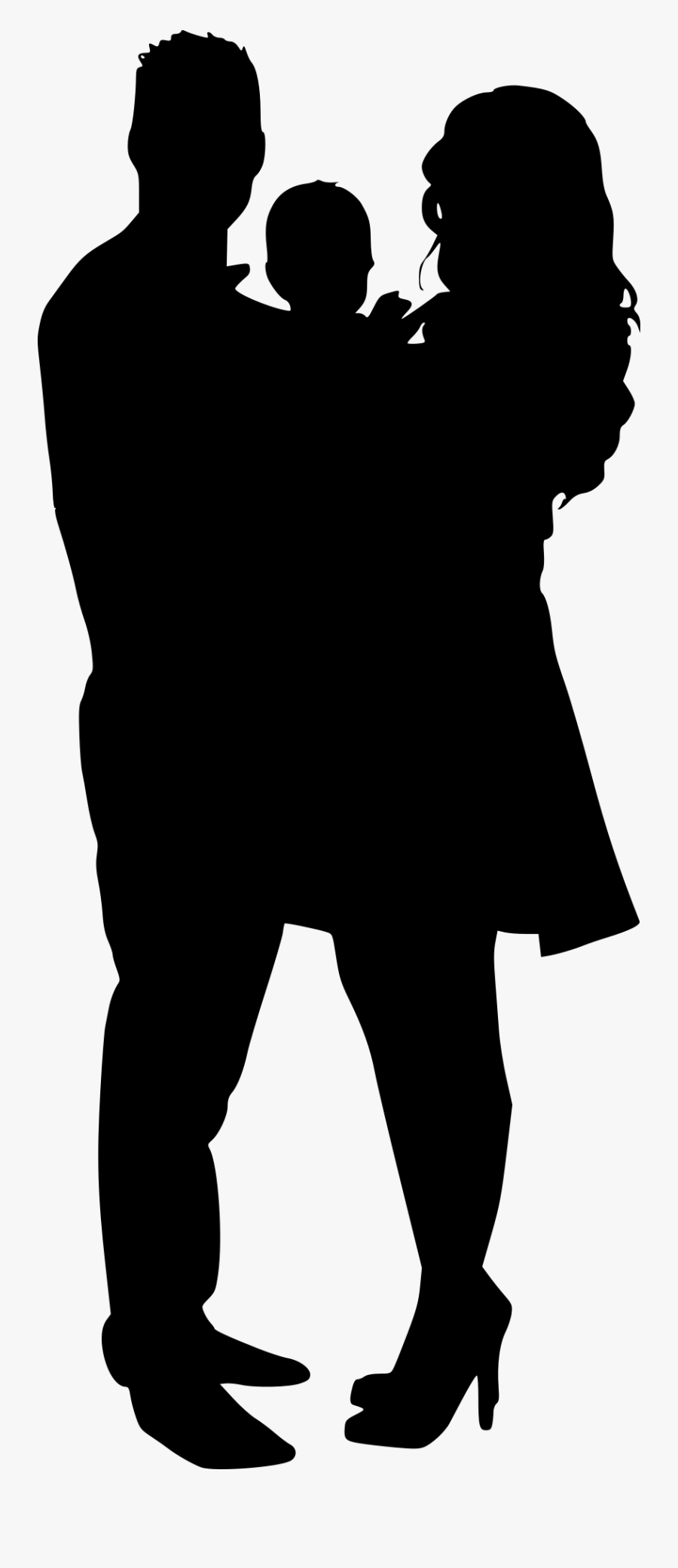 Black Family Silhouette Png, Transparent Clipart