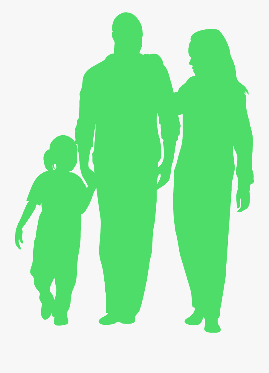 Familia Feliz Silueta Vector, Transparent Clipart