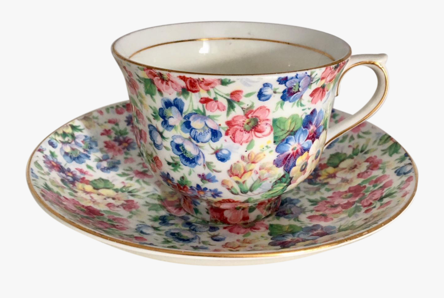 Transparent Vintage Tea Cup Png - Chintz Teacup, Transparent Clipart