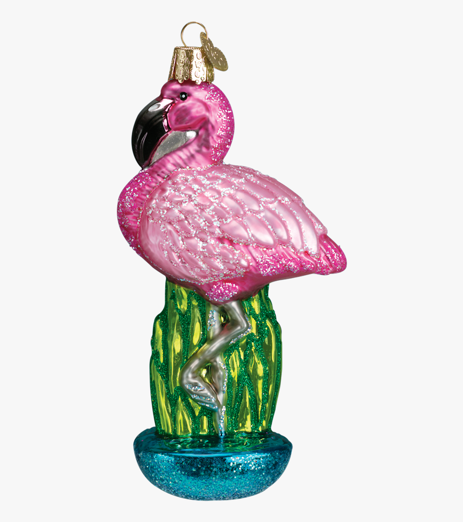 Old Word Christmas Flamingo Glass Ornament - Christmas Ornament, Transparent Clipart