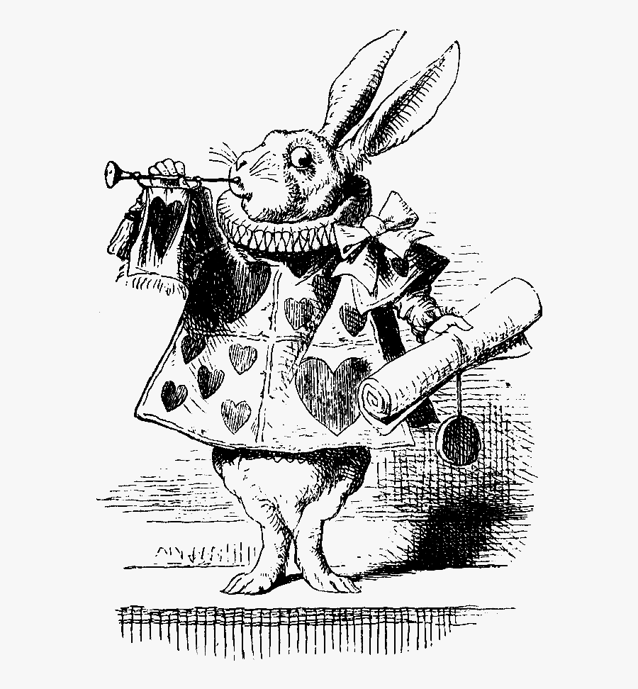 Transparent Alice In Wonderland Pocket Watch Clipart - John Tenniel White Rabbit, Transparent Clipart