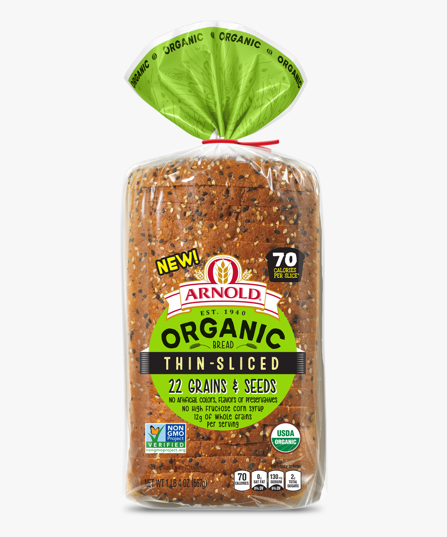 Oroweat Organic 22 Grains & Seeds Bread, Transparent Clipart