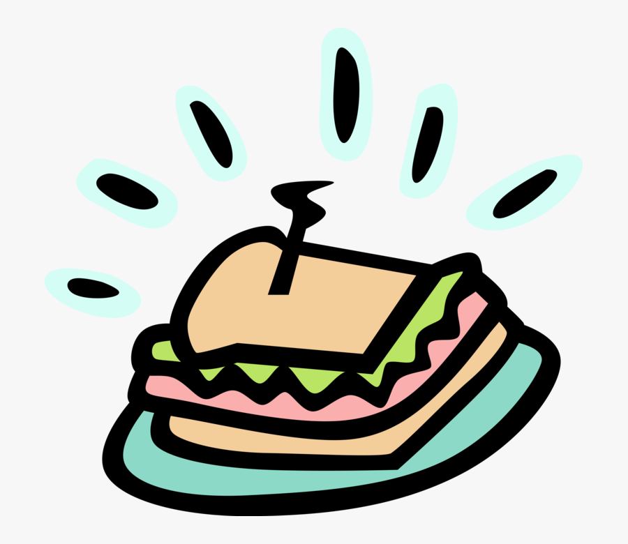 Vector Illustration Of Sandwich Sliced Cheese Or Meat - Sandwich, Transparent Clipart