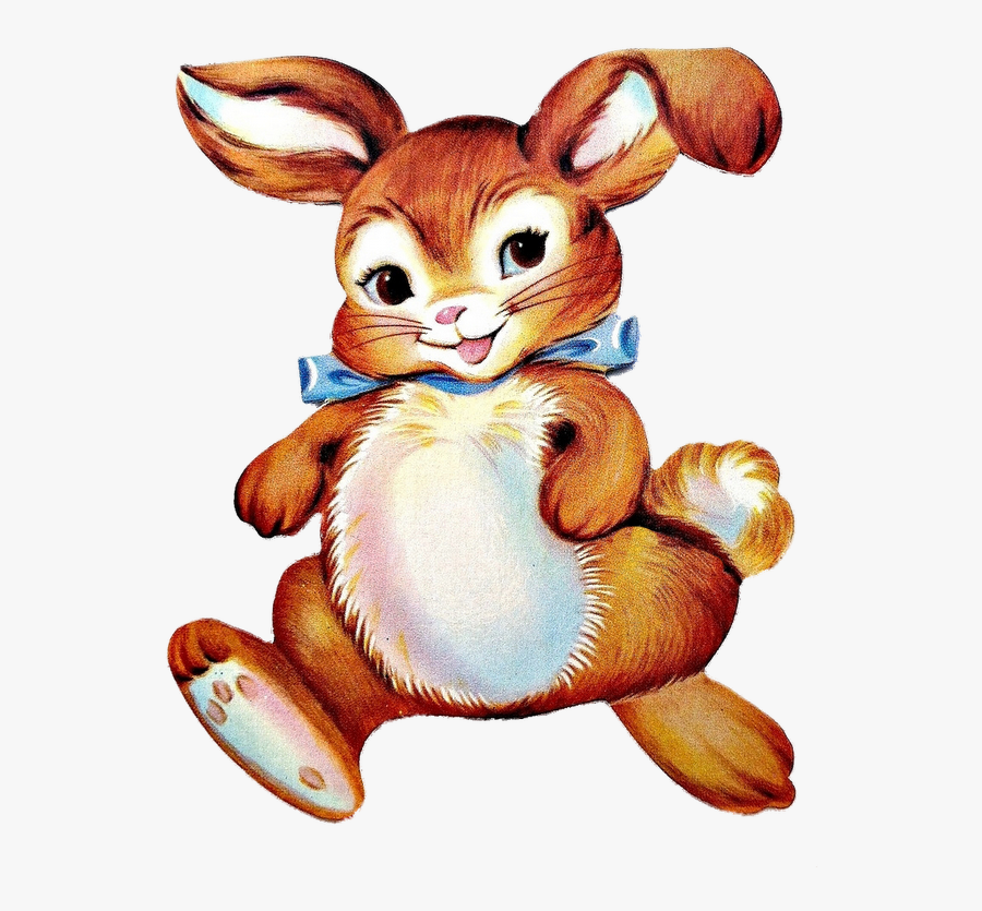 Retro Easter Bunny, Transparent Clipart