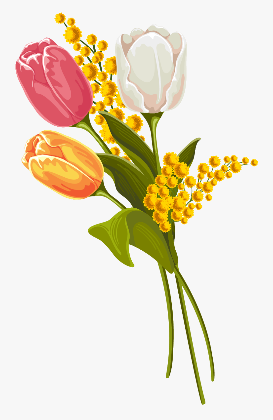 Bunny Clip Art Vintage - Vintage Easter Tulip Clipart, Transparent Clipart