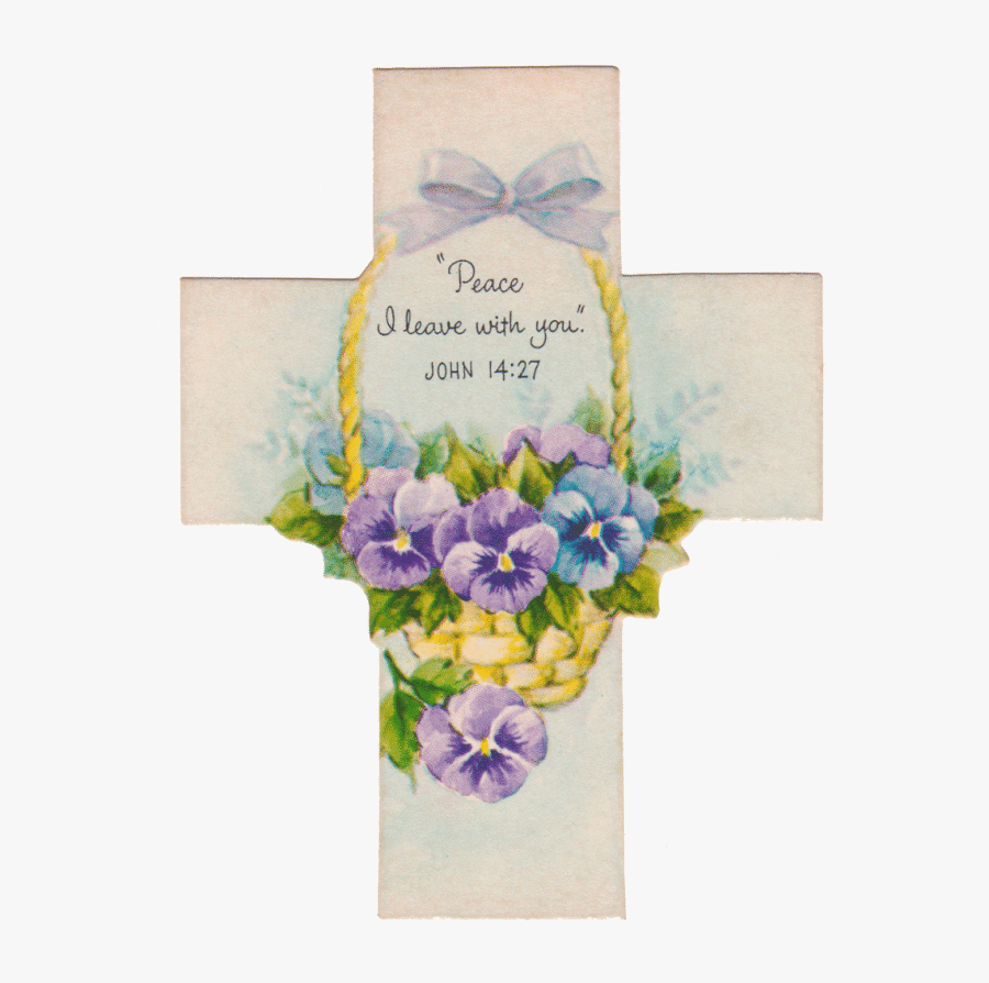 Vintage Happy Easter Cross, Transparent Clipart